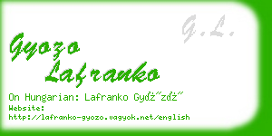 gyozo lafranko business card